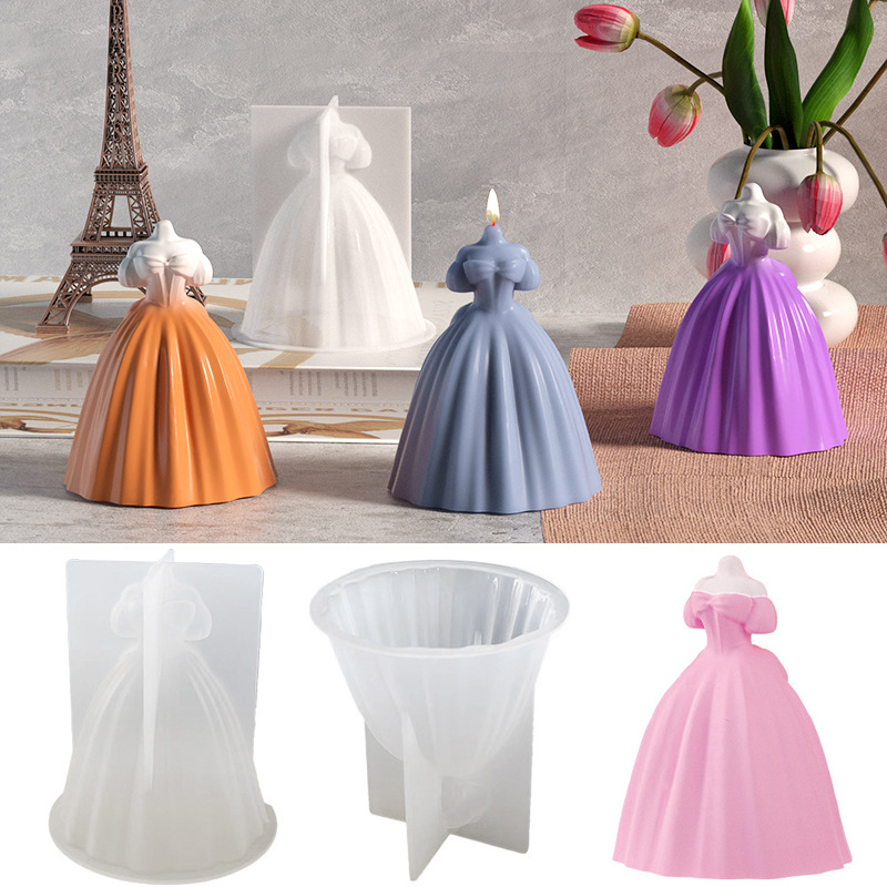 Candle Making Ideas - เจ้าสาวซิลิโคนเทียนแม่พิมพ์ 3D งานแต่งงานสบู่ยิปซั่มเรซิ่นแม่พิมพ์หล่อ DIY เค้กช็อกโกแลตเบเกอรี่เครื่องมืองานแต่งงานของขวัญ