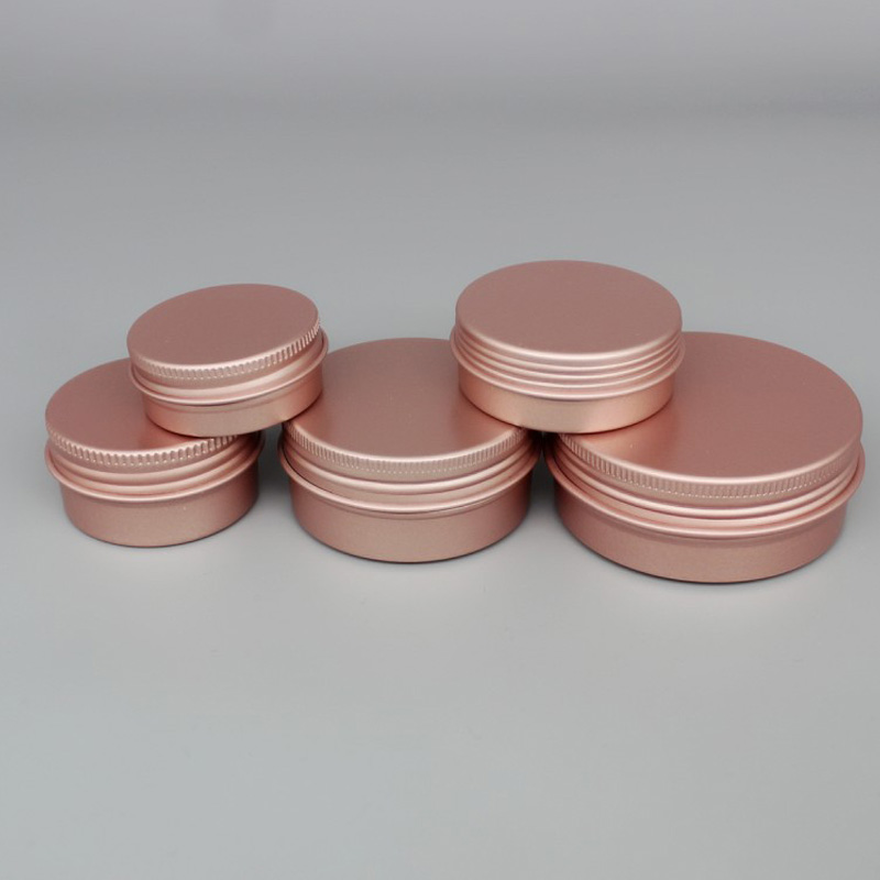 Candle Making Jug - 10 50 100 ชิ้น/ล็อต กระปุกครีมเครื่องสำอาง กล่องอลูมิเนียมสีโรสโกลด์